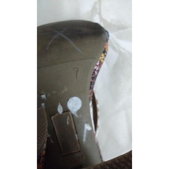 Report Sandals Womens Size 7 Purple Multi Snake Print Block Heel Ankle Strap - Picture 5 of 7